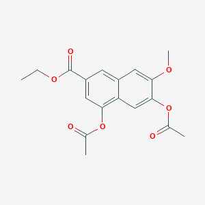 2-Naphthalenecarboxylic acid, 4,6-bis(acetyloxy)-7-methoxy-, ethyl ester