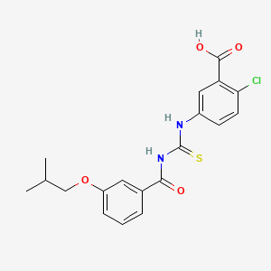 molecular formula C19H19ClN2O4S B13940633 2-Chloro-5-[[3-(2-methylpropoxy)benzoyl]carbamothioylamino]benzoic acid CAS No. 535938-97-7