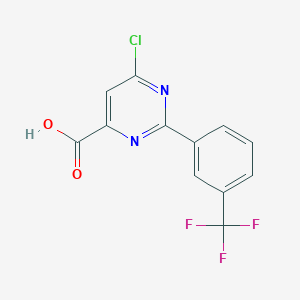 molecular formula C12H6ClF3N2O2 B13940648 6-Chloro-2-(3-trifluoromethyl-phenyl)-pyrimidine-4-carboxylic acid 