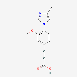 molecular formula C14H12N2O3 B13940664 [3-methoxy-4-(4-methyl-1H-imidazol-1-yl)phenyl]propiolic acid 