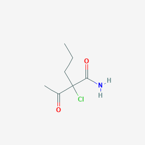 molecular formula C7H12ClNO2 B13940705 2-Acetyl-2-chloropentanamide CAS No. 857976-30-8