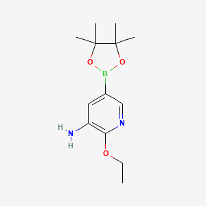 molecular formula C13H21BN2O3 B13940729 2-Ethoxy-5-(4,4,5,5-tetramethyl-1,3,2-dioxaborolan-2-yl)pyridin-3-amine 