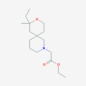 Ethyl (8-ethyl-8-methyl-9-oxa-2-azaspiro[5.5]undec-2-yl)acetate