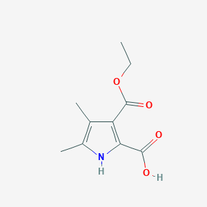 molecular formula C10H13NO4 B13940741 3-ethoxycarbonyl-4,5-dimethyl-1H-pyrrole-2-carboxylic acid CAS No. 63900-79-8