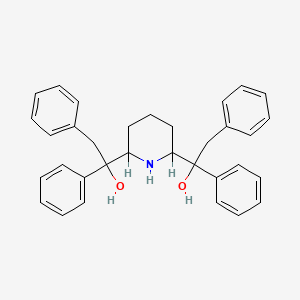 molecular formula C33H35NO2 B13940749 2,6-Bis-(phenylbenzylhydroxymethyl)-piperidine CAS No. 58451-86-8