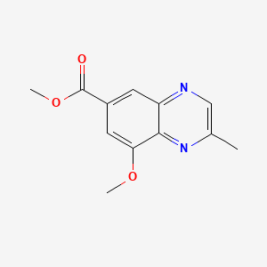 molecular formula C12H12N2O3 B13940775 Methyl 8-methoxy-2-methyl-6-quinoxalinecarboxylate 