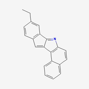 molecular formula C21H15N B13940796 Benz(e)indeno(1,2-b)indole, 9-ethyl- CAS No. 63991-52-6