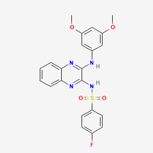 molecular formula C22H19FN4O4S B13940809 N-(3-(3,5-Dimethoxyphenylamino)quinoxalin-2-yl)-4-fluorobenzenesulfonamide 