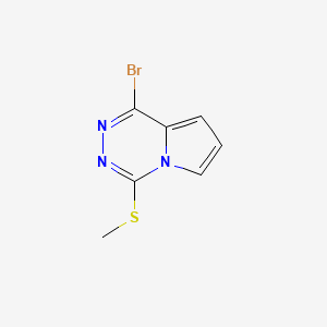 molecular formula C7H6BrN3S B13940827 1-Bromo-4-(methylthio)pyrrolo[1,2-d][1,2,4]triazine 