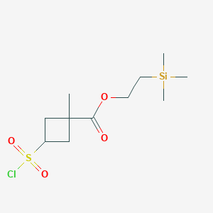 2-(Trimethylsilyl)ethyl 3-(chlorosulfonyl)-1-methylcyclobutane-1-carboxylate