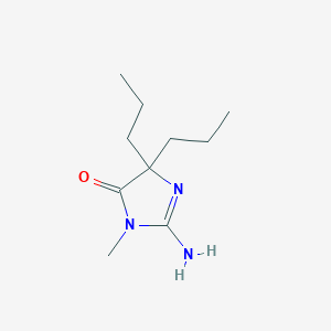 molecular formula C10H19N3O B13940845 2-Imino-3-methyl-5,5-dipropylimidazolidin-4-one 