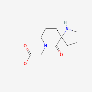 molecular formula C11H18N2O3 B13940857 6-oxo-1,7-Diazaspiro[4.5]decane-7-acetic acid methyl ester 