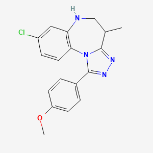 molecular formula C18H17ClN4O B13940876 5,6-Dihydro-8-chloro-1-(p-methoxyphenyl)-4-methyl-4H-s-triazolo(4,3-a)(1,5)benzodiazepine CAS No. 54028-90-9