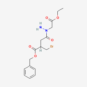 molecular formula C16H21BrN2O5 B13940957 Benzyl 4-[amino-(2-ethoxy-2-oxoethyl)amino]-2-(bromomethyl)-4-oxobutanoate 