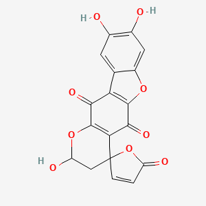 molecular formula C18H10O9 B13941032 Hydnuferrugin CAS No. 53274-37-6