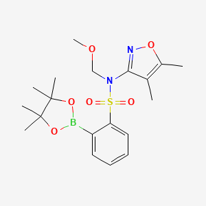 molecular formula C19H27BN2O6S B13941040 N-(4,5-dimethyl-1,2-oxazol-3-yl)-N-(methoxymethyl)-2-(4,4,5,5-tetramethyl-1,3,2-dioxaborolan-2-yl)benzenesulfonamide CAS No. 415697-56-2