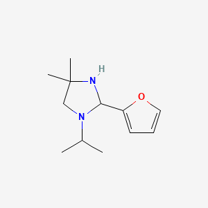 molecular formula C12H20N2O B13941053 1-Isopropyl-2-(2-furyl)-4,4-dimethylimidazolidine CAS No. 63905-62-4