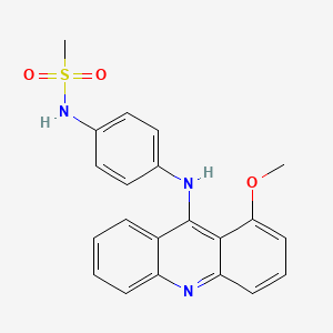 molecular formula C21H19N3O3S B13941069 Methanesulfonanilide, 4'-((1-methoxy-9-acridinyl)amino)- CAS No. 61417-04-7