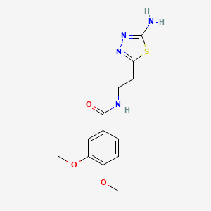 molecular formula C13H16N4O3S B1394107 N-[2-(5-氨基-1,3,4-噻二唑-2-基)乙基]-3,4-二甲氧基苯甲酰胺 CAS No. 1199216-01-7