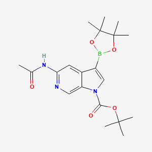 molecular formula C20H28BN3O5 B13941073 Tert-butyl 5-acetamido-3-(4,4,5,5-tetramethyl-1,3,2-dioxaborolan-2-yl)pyrrolo[2,3-c]pyridine-1-carboxylate 