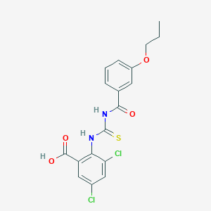 3,5-Dichloro-2-[(3-propoxybenzoyl)carbamothioylamino]benzoic acid