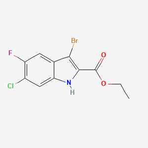 molecular formula C11H8BrClFNO2 B1394117 ethyl 3-bromo-6-chloro-5-fluoro-1H-indole-2-carboxylate CAS No. 1245644-30-7