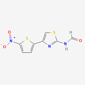 molecular formula C8H5N3O3S2 B13941173 Formamide, N-(4-(5-nitro-2-thienyl)-2-thiazolyl)- CAS No. 58139-46-1