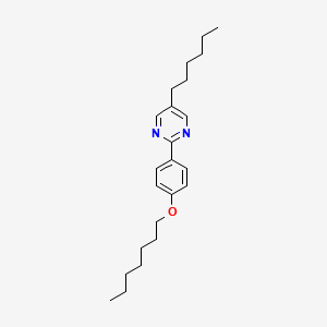 molecular formula C23H34N2O B13941209 Pyrimidine, 2-[4-(heptyloxy)phenyl]-5-hexyl- CAS No. 57202-29-6