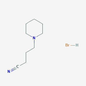 molecular formula C9H17BrN2 B1394130 4-哌啶-1-基丁腈氢溴酸盐 CAS No. 87145-92-4