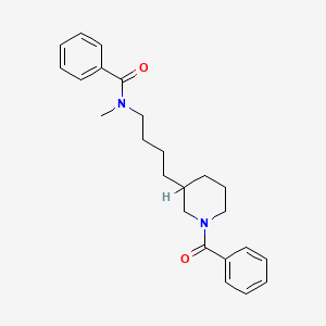 molecular formula C24H30N2O2 B13941321 Benzamide, N-[4-(1-benzoyl-3-piperidinyl)butyl]-N-methyl- CAS No. 63867-61-8