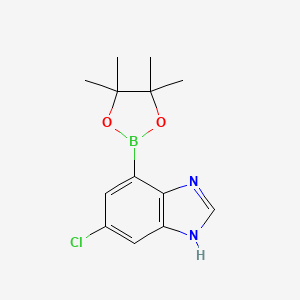 molecular formula C13H16BClN2O2 B13941380 5-Chloro-7-(4,4,5,5-tetramethyl-1,3,2-dioxaborolan-2-yl)-1H-benzimidazole 