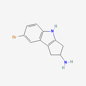 molecular formula C11H11BrN2 B1394147 7-Bromo-1,2,3,4-tetrahydrocyclopenta[b]indol-2-amine CAS No. 1196037-58-7