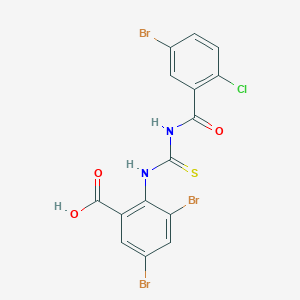 3,5-Dibromo-2-[(5-bromo-2-chlorobenzoyl)carbamothioylamino]benzoic acid