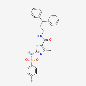 N-(3,3-diphenylpropyl)-2-(4-fluorophenylsulfonamido)-4-methylthiazole-5-carboxamide