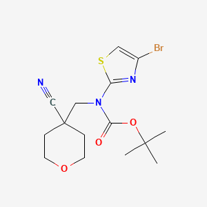 tert-Butyl (4-bromothiazol-2-yl)((4-cyanotetrahydro-2H-pyran-4-yl)methyl)carbamate