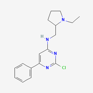 molecular formula C17H21ClN4 B13941777 (2-Chloro-6-phenyl-pyrimidin-4-yl)-(1-ethyl-pyrrolidin-2ylmethyl)-amine 