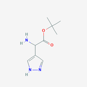 molecular formula C9H15N3O2 B13941779 tert-butyl 2-amino-2-(1H-pyrazol-4-yl)acetate 