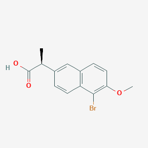 molecular formula C14H13BrO3 B139418 (S)-5-Bromo-6-methoxy-alpha-methylnaphthalene-1-acetic acid CAS No. 84236-26-0