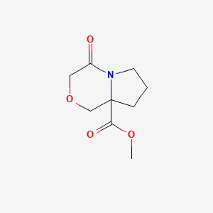 molecular formula C9H13NO4 B13941804 methyl 4-oxo-hexahydro-1H-pyrrolo[2,1-c][1,4]oxazine-8a-carboxylate 