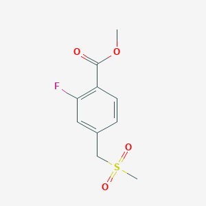 molecular formula C10H11FO4S B13941810 Methyl 2-fluoro-4-((methylsulfonyl)methyl)benzoate 