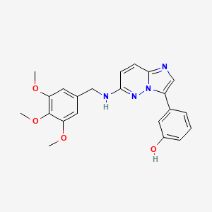 molecular formula C22H22N4O4 B13941819 3-(6-(3,4,5-Trimethoxybenzylamino)imidazo[1,2-b]pyridazin-3-yl)phenol 