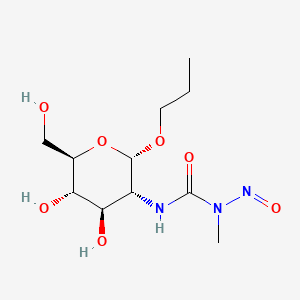 molecular formula C11H21N3O7 B13941879 alpha-D-Propyl 2-deoxy-2-(3-methyl-3-nitrosoureido)glucopyranoside CAS No. 59465-75-7