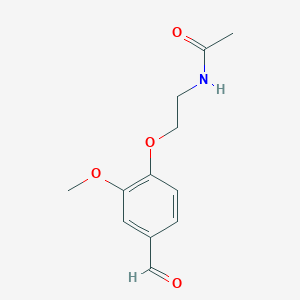 molecular formula C12H15NO4 B1394195 N-[2-(4-甲酰基-2-甲氧基苯氧基)乙基]乙酰胺 CAS No. 1181303-30-9