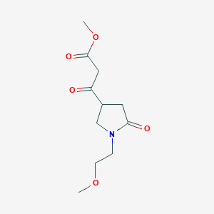 molecular formula C11H17NO5 B1394196 3-[1-(2-甲氧基乙基)-5-氧代吡咯烷-3-基]-3-氧代丙酸甲酯 CAS No. 1083350-32-6