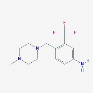 molecular formula C13H18F3N3 B1394198 4-((4-甲基哌嗪-1-基)甲基)-3-(三氟甲基)苯胺 CAS No. 694499-26-8