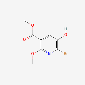 molecular formula C8H8BrNO4 B13942277 Methyl 6-bromo-5-hydroxy-2-methoxynicotinate 