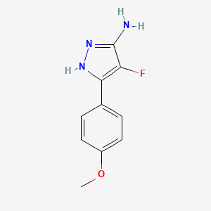 molecular formula C10H10FN3O B1394240 4-氟-3-(4-甲氧基苯基)-1H-吡唑-5-胺 CAS No. 1246384-88-2