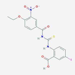 2-[(4-Ethoxy-3-nitrobenzoyl)carbamothioylamino]-5-iodobenzoic acid