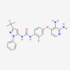 molecular formula C25H26FN7O2 B1394245 1-(3-(叔丁基)-1-苯基-1H-吡唑-5-基)-3-(4-((2,3-二氨基吡啶-4-基)氧基)-2-氟苯基)脲 CAS No. 1163721-35-4
