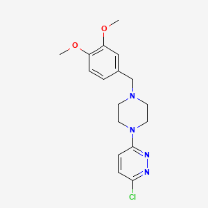 molecular formula C17H21ClN4O2 B13942479 1-(3,4-Dimethoxybenzyl)-4-(3-(6-chloropyridazinyl))piperazine CAS No. 63978-33-6